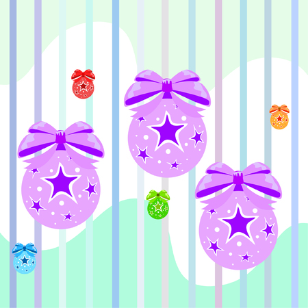 Christmas balls, New Year greeting card, vector backgroundのイラスト素材