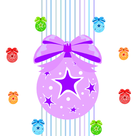 Christmas balls, New Year greeting card, vector backgroundのイラスト素材