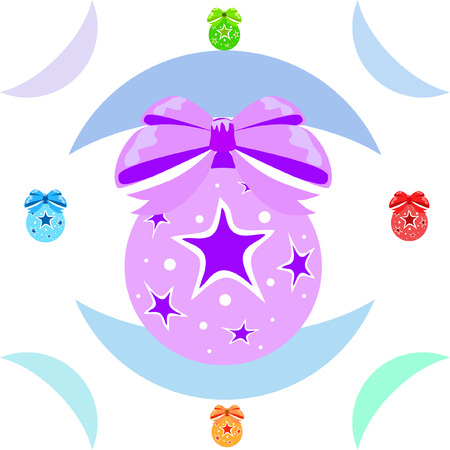 Christmas balls, New Year greeting card, vector backgroundのイラスト素材