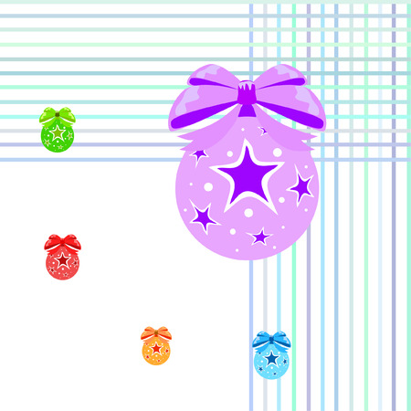 Christmas balls, New Year greeting card, vector backgroundのイラスト素材