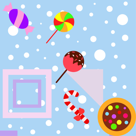 Christmas card, Christmas candy, vector backgroundのイラスト素材