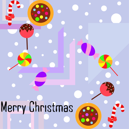 Christmas card, Christmas candy, vector backgroundのイラスト素材