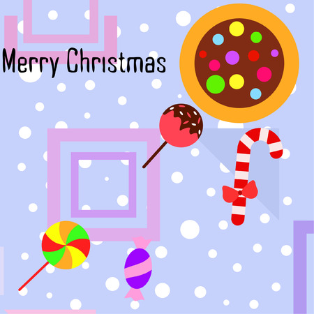 Christmas card, Christmas candy, vector backgroundのイラスト素材