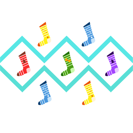 christmas card, christmas sock, vector backgroundのイラスト素材