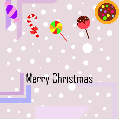 Christmas card, Christmas candy, vector backgroundのイラスト素材