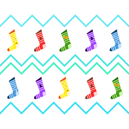 christmas card, christmas sock, vector backgroundのイラスト素材