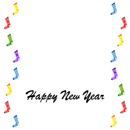 christmas card, christmas sock, vector backgroundのイラスト素材