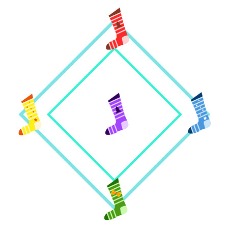 christmas card, christmas sock, vector backgroundのイラスト素材