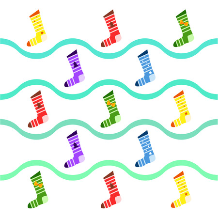 christmas card, christmas sock, vector backgroundのイラスト素材