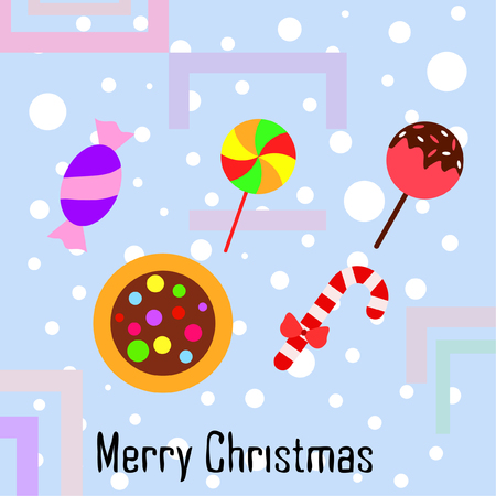 Christmas card, Christmas candy, vector backgroundのイラスト素材