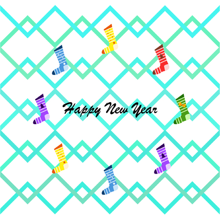 christmas card, christmas sock, vector backgroundのイラスト素材