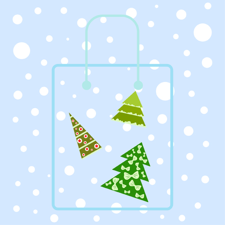 Christmas card, fir tree, vector backgroundのイラスト素材