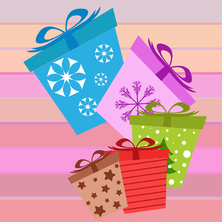 Christmas card, gifts, vector backgroundのイラスト素材
