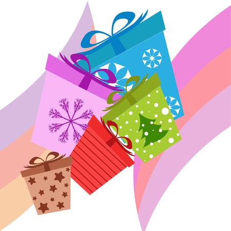 Christmas card, gifts, vector backgroundのイラスト素材