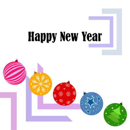 Christmas balls, New Year greeting card, vector backgroundのイラスト素材