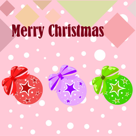 Christmas balls, New Year greeting card, vector backgroundのイラスト素材