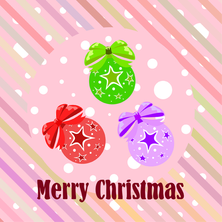Christmas balls, New Year greeting card, vector backgroundのイラスト素材