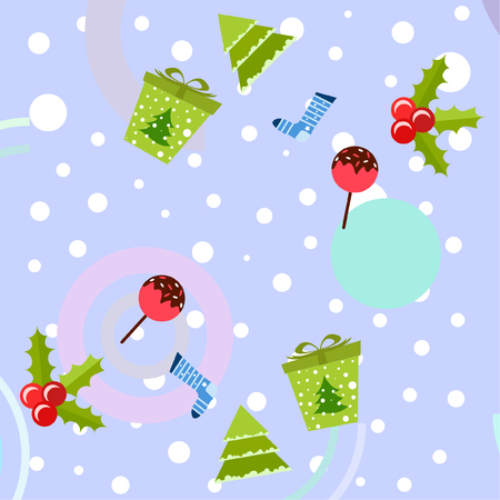 christmas card, candy fir gift christmas sock, vector backgroundのイラスト素材