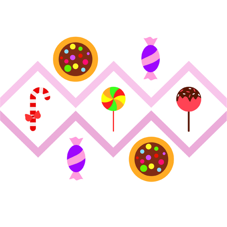 Christmas card, Christmas candy, vector backgroundのイラスト素材