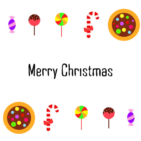 Christmas card, Christmas candy, vector backgroundのイラスト素材