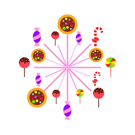 Christmas card, Christmas candy, vector backgroundのイラスト素材