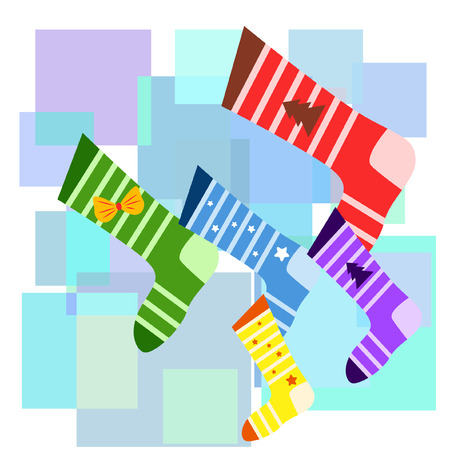 christmas card, christmas sock, vector backgroundのイラスト素材