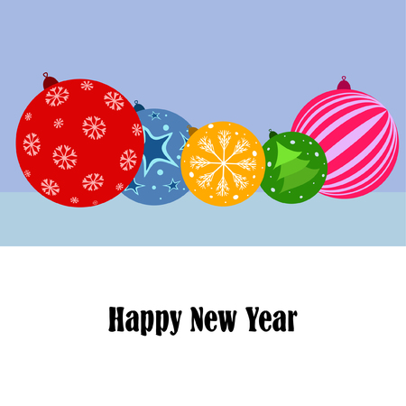 Christmas balls, New Year greeting card, vector backgroundのイラスト素材