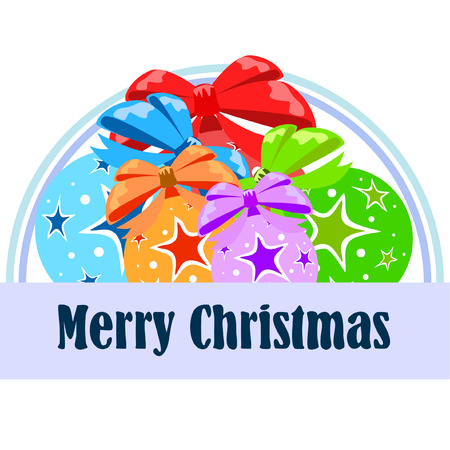 Christmas balls, New Year greeting card, vector backgroundのイラスト素材