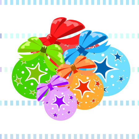 Christmas balls, New Year greeting card, vector backgroundのイラスト素材