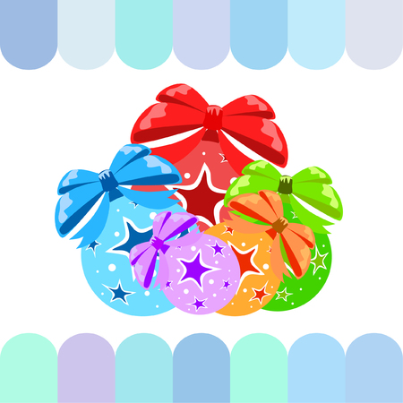 Christmas balls, New Year greeting card, vector backgroundのイラスト素材