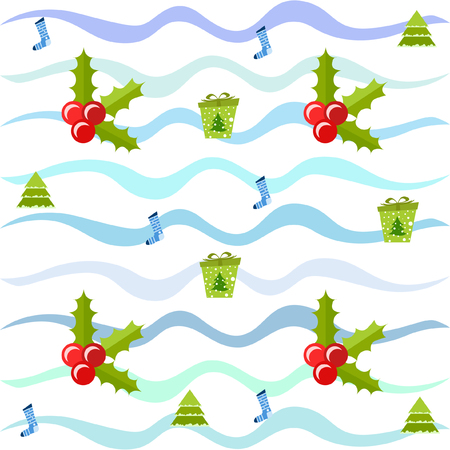 christmas card, candy fir gift christmas sock, vector backgroundのイラスト素材
