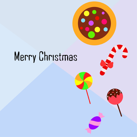Christmas card, Christmas candy, vector backgroundのイラスト素材
