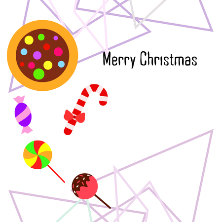 Christmas card, Christmas candy, vector backgroundのイラスト素材