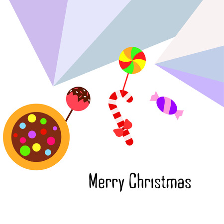 Christmas card, Christmas candy, vector backgroundのイラスト素材