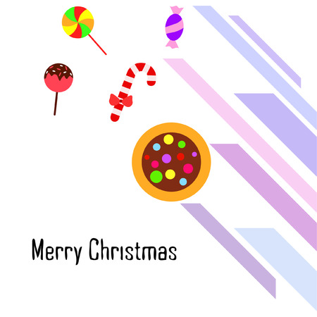 Christmas card, Christmas candy, vector backgroundのイラスト素材