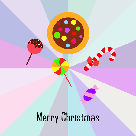 Christmas card, Christmas candy, vector backgroundのイラスト素材