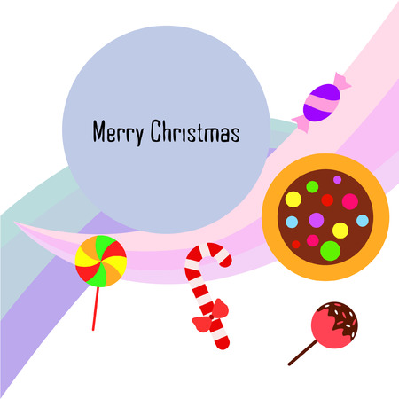 Christmas card, Christmas candy, vector backgroundのイラスト素材