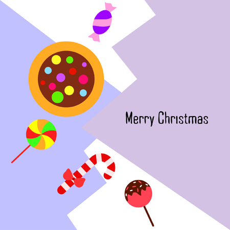 Christmas card, Christmas candy, vector backgroundのイラスト素材