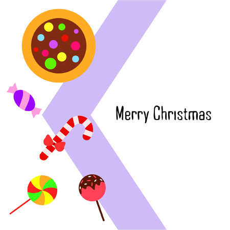 Christmas card, Christmas candy, vector backgroundのイラスト素材