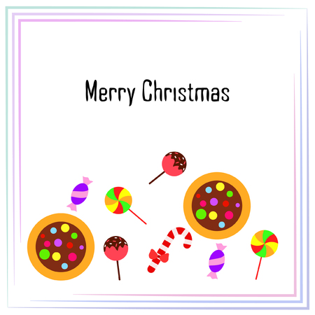 Christmas card, Christmas candy, vector backgroundのイラスト素材