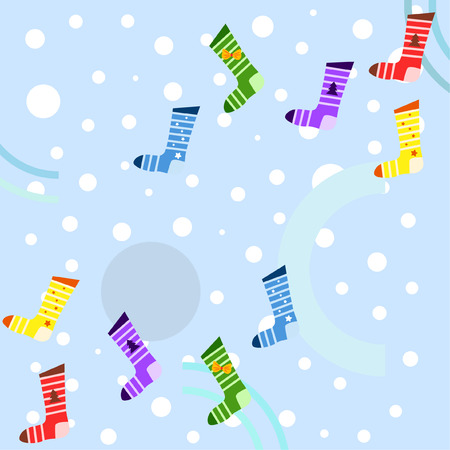 christmas card, christmas sock, vector backgroundのイラスト素材