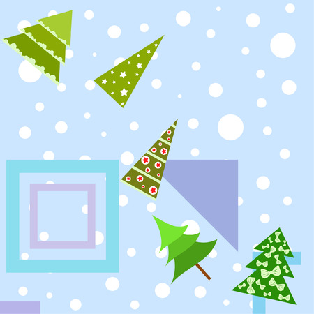 Christmas card, fir tree, vector backgroundのイラスト素材