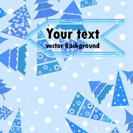 Christmas card, fir tree, vector backgroundのイラスト素材