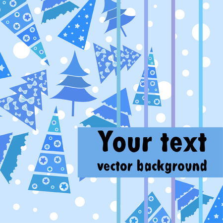 Christmas card, fir tree, vector backgroundのイラスト素材
