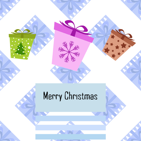 Christmas card, gifts, vector backgroundのイラスト素材