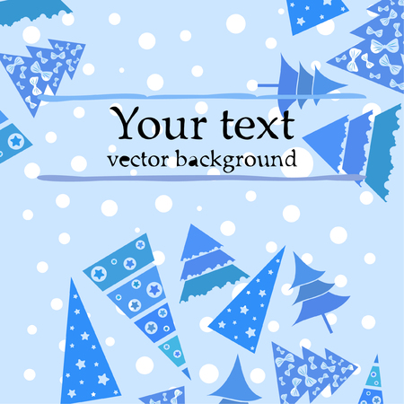 Christmas card, fir tree, vector backgroundのイラスト素材