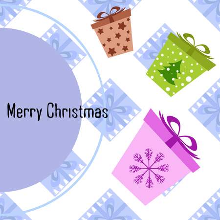 Christmas card, gifts, vector backgroundのイラスト素材