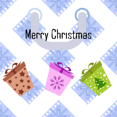 Christmas card, gifts, vector backgroundのイラスト素材