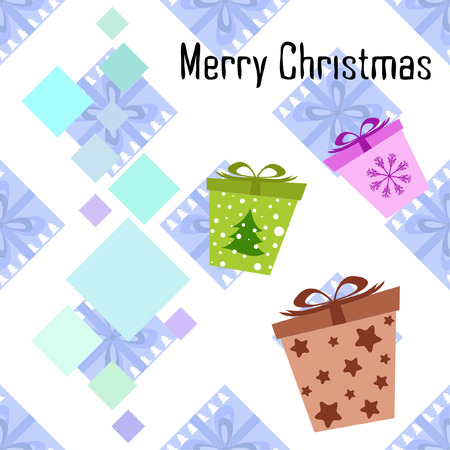 Christmas card, gifts, vector backgroundのイラスト素材
