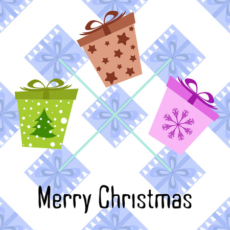 Christmas card, gifts, vector backgroundのイラスト素材